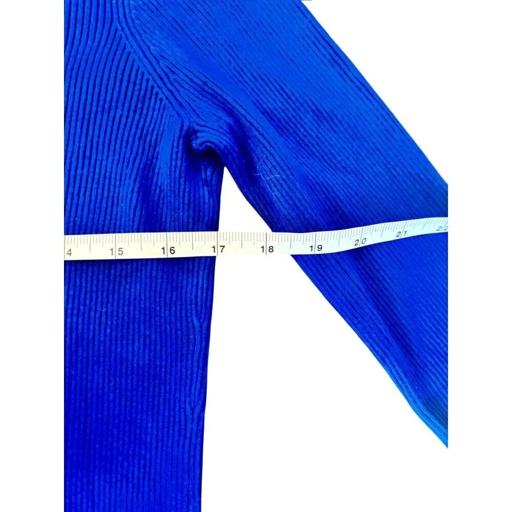 Calvin Klein Women's Royal Blue Full Zip Long Sleeve Top - Picture 8 of 9